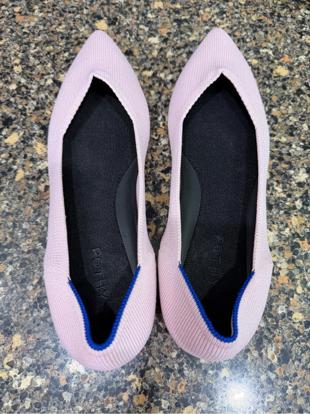 Women's Rothys  Pointed Knit Flats in Light Pink 10